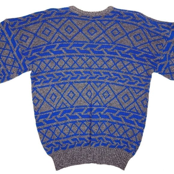 Vintage Pomodoro Crew Neck Sweater Mens Large Blue Gray Italian Made 44" Chest - Picture 8 of 8